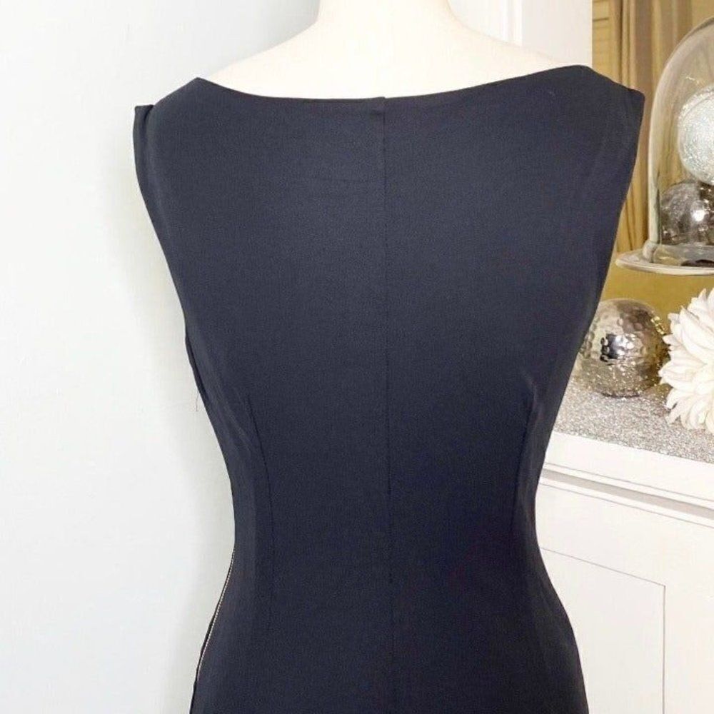 Classiques Entier Ruched Zipper Sheath Dress Black 4 Small - Picture 8 of 11
